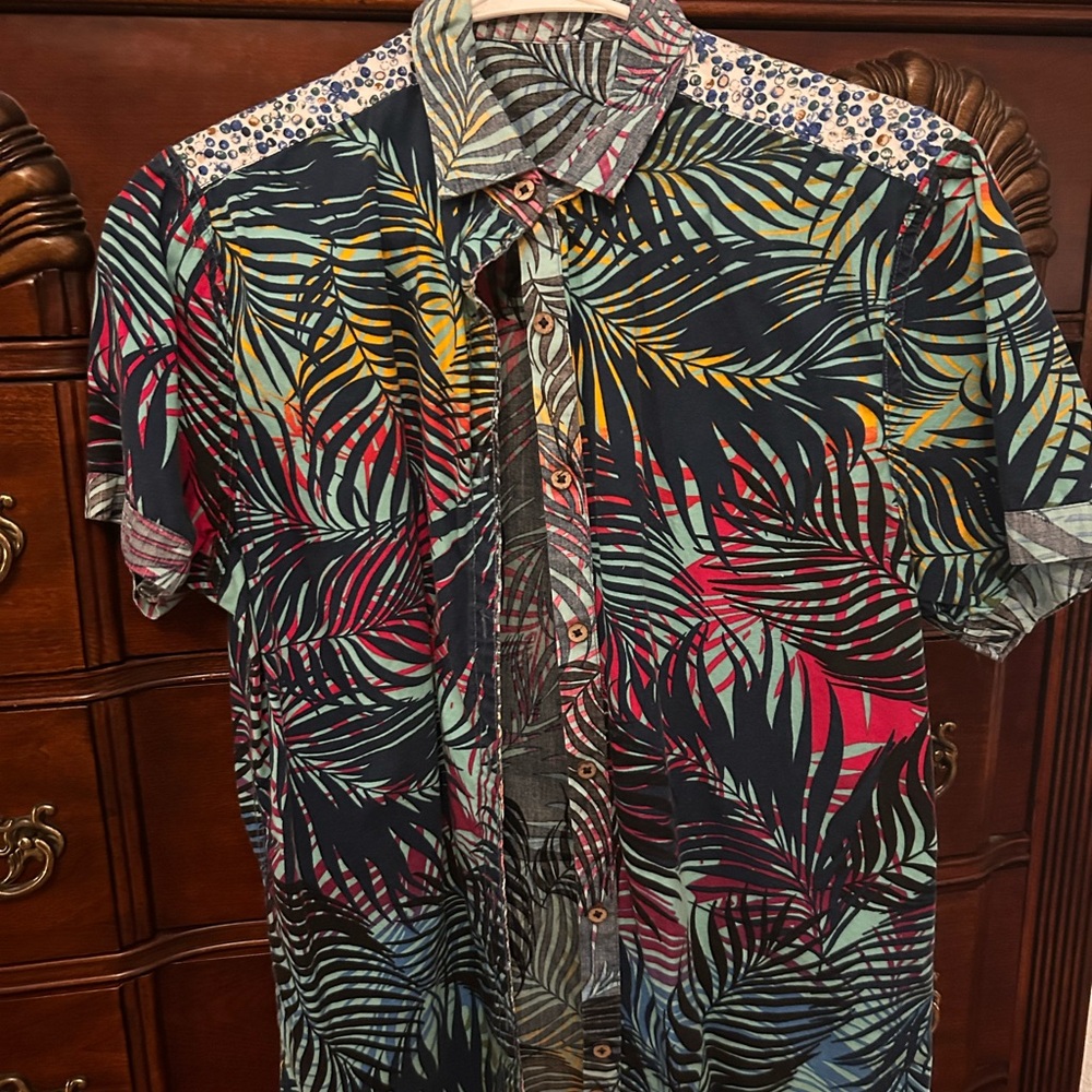 Multicolor Tropical Print Men's Shirt
